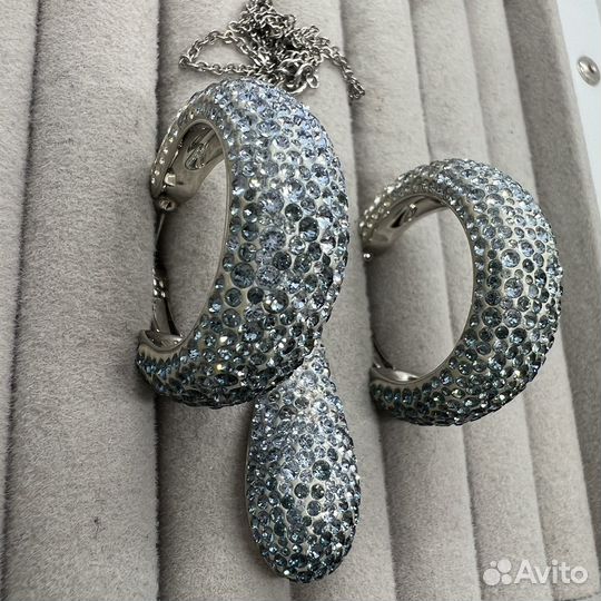 Swarovski коллекция голубая кулон серьги конго