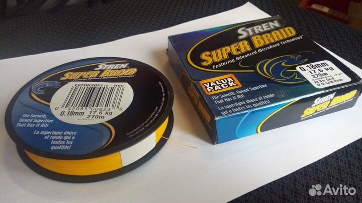 Плетенный шнур Stren SuperBraid HiVisGold 270m США