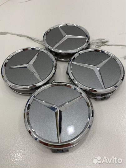 Колпачки Заглушки диска цвет графит mercedes 75 мм