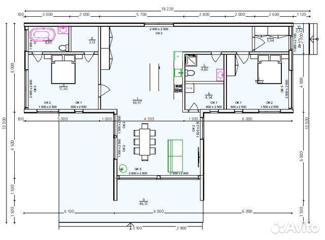 Каркасный дом под ключ 166м2 Барнхаус166