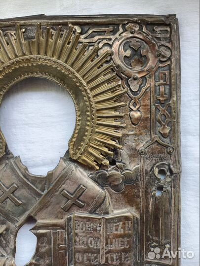 Оклад старинный к иконе Николай Чудотворец