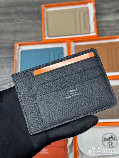 Картхолдер из натуральной кожи новый hermes