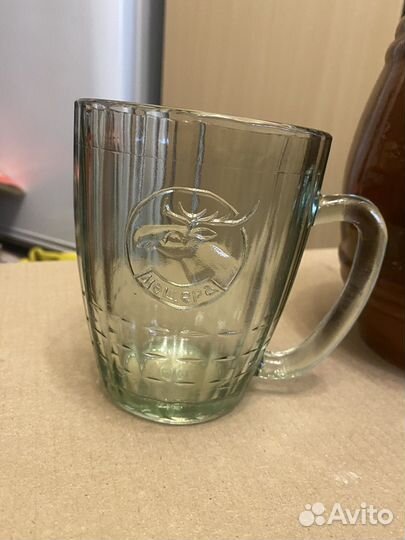 Кружка пивная мещера зеленое стекло СССР