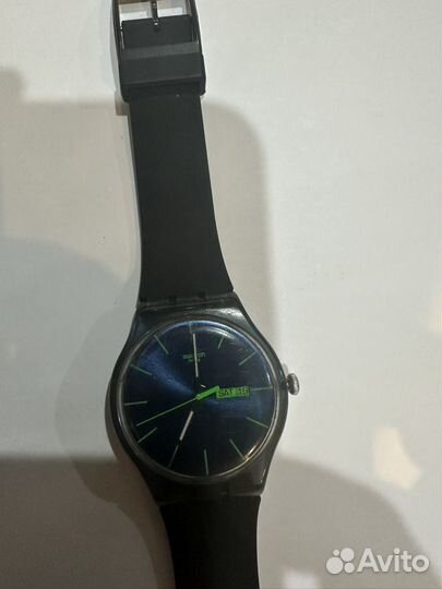 Часы swatch черно зеленые