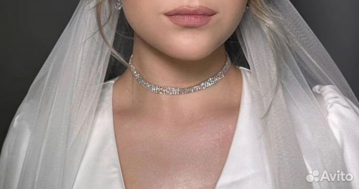 Чокер со стразами, колье браслет