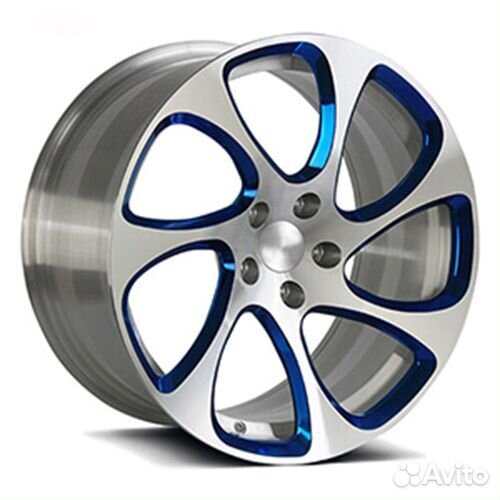 Диски колесные кованые Rotiform серебро+синий