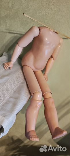 Тело антикварной немецкой куклы 49 см, лунка 5 см