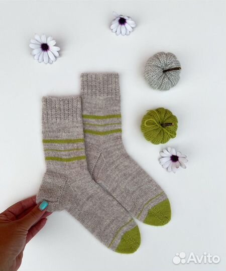 Носки шерстяные вязаные