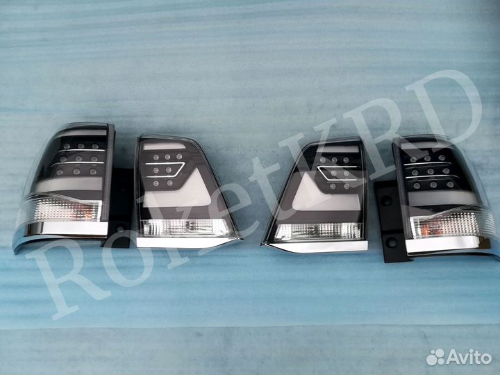 Задние фонари Land Cruiser 200 Бело-Черные