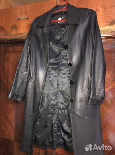 Плащ, куртка кожаная