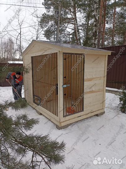 Вольер для собак деревянный