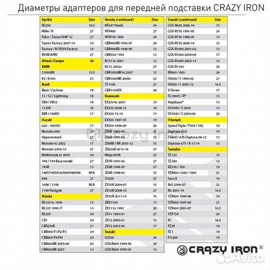 Адаптер для переднего подката PRO crazy iron D13