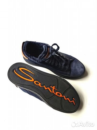 Новые кеды Santoni на меху. Оригинал