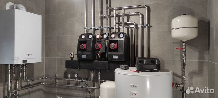 Монтаж тёплых полов,газовых котлов и водоснабжения