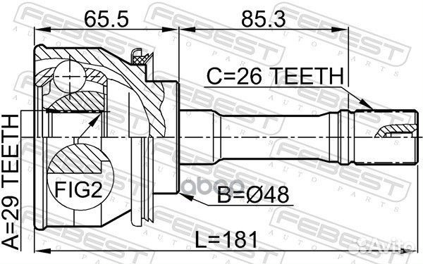 ШРУС наружный suzuki escudo 01-04 0710gvsq Febest