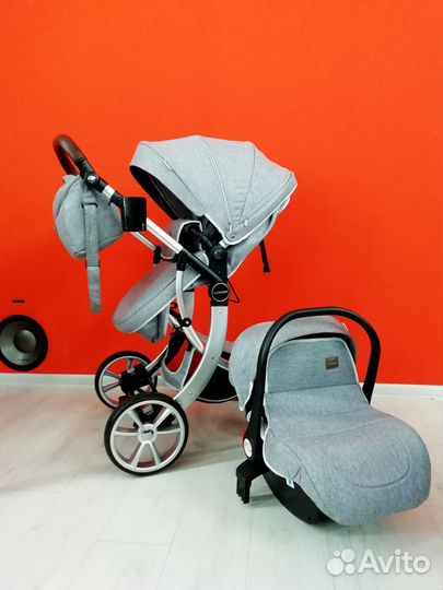 Коляска Luxmom трансформер 3 в 1 с автолюлькой