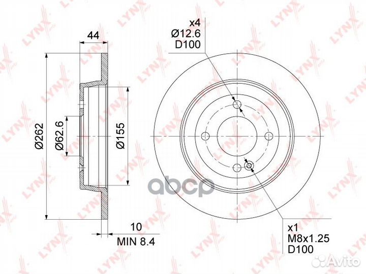 Диск тормозной задний (262x10) BN-1531 BN-1531