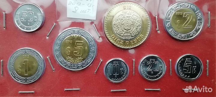 Набор монет 2012-2013 Мексика. Америка