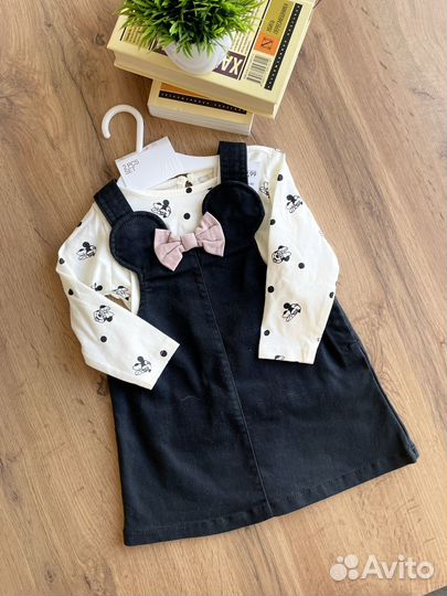 Новое платье сарафан лонгслив Минни hm 68 80 86