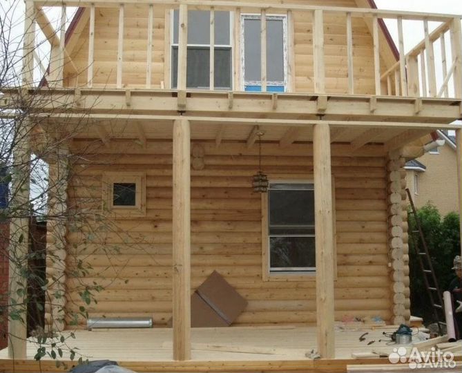 Строительная бригада пристройки террасы