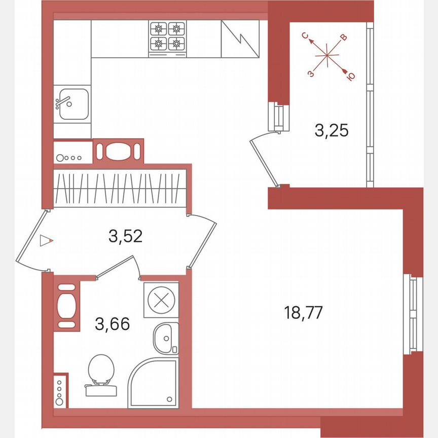 Квартира-студия, 27,6 м², 8/11 эт.