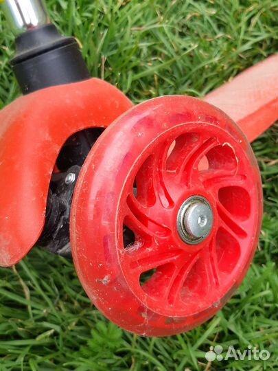 Самокат детский трехколесный, светящиеся колёса