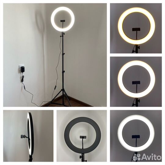 Кольцевая лампа 36 см плоская