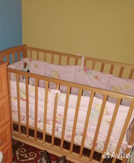 Детская кровать 120 60 с маятником