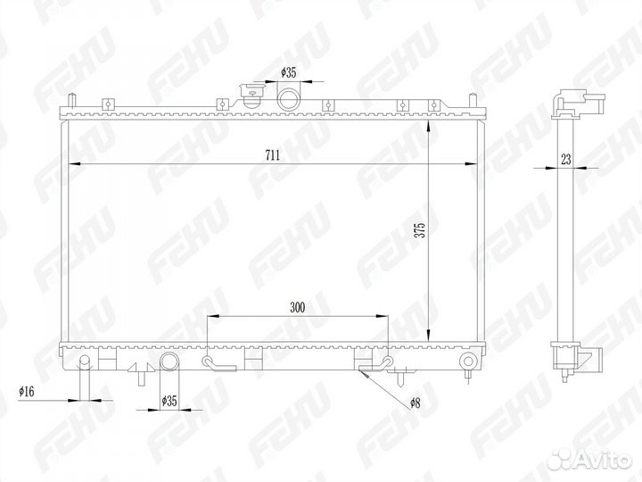 Радиатор охлаждения 1,5 1,3/1,6/2,0 A/М +M/T+A/C mitsubishi Lancer 9 03-07