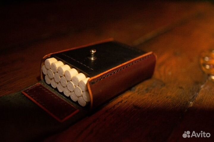 Портсигар кожаный
