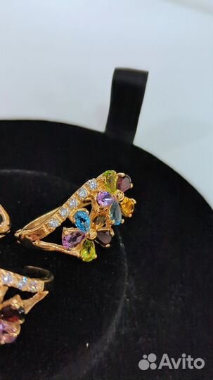 Золотые 585 серьги и кольцо