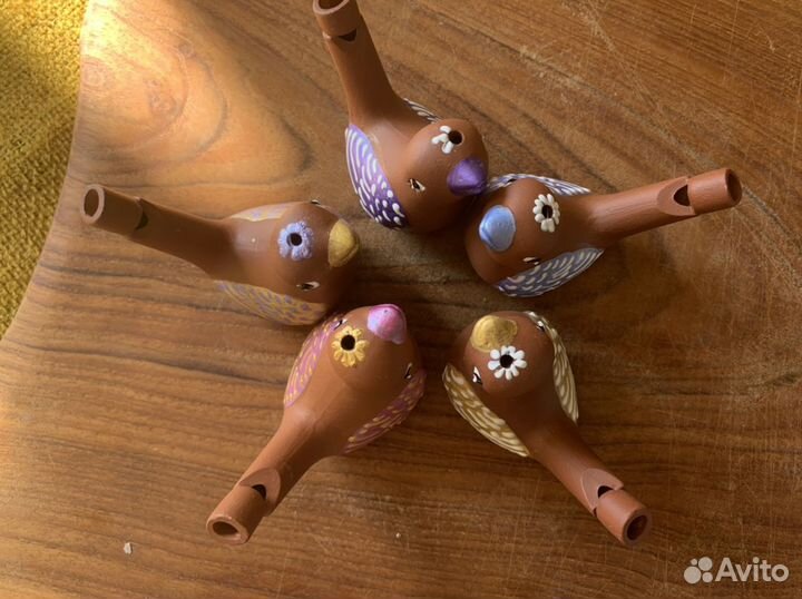 Птичка Свистулька водяная керамическая