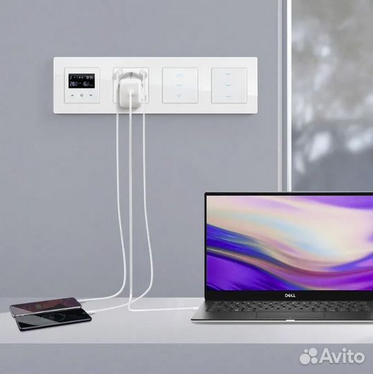 Умная розетка черная WiFi 16А Tuya с USB и Type-C