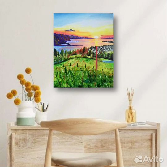 Картина маслом пейзаж морской 