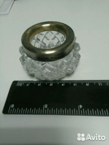 Солонка Хрусталь Серебро 875пробы СССР Винтаж