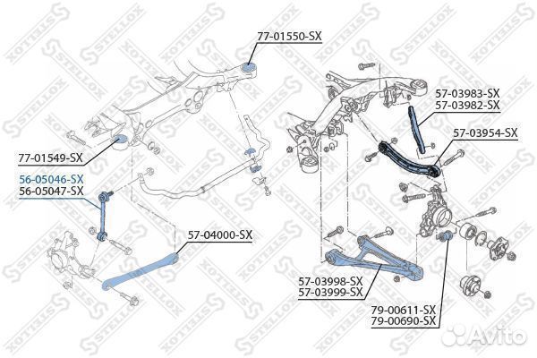 Тяга стабилизатора заднего левая vw touareg 3.2/5