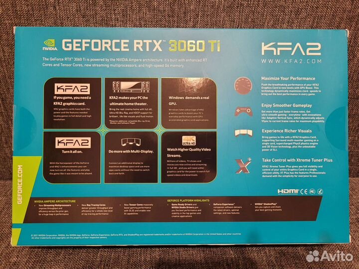 Видеокарта KFA2 GeForce RTX 3060 Ti X на гарантии
