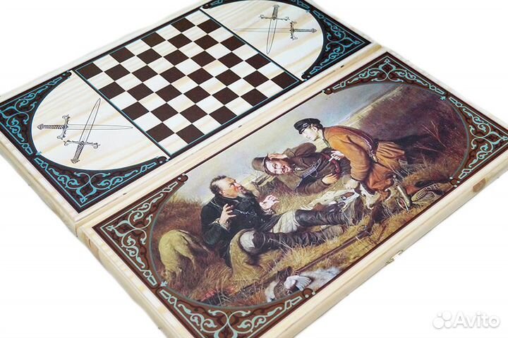 Нарды деревянные 60см Охотники на привале