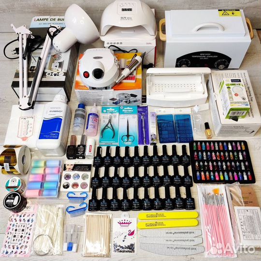 Набор все для маникюра, гель лаки, аппарат