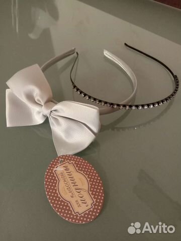 Два ободка со стразами и с бантом за 100