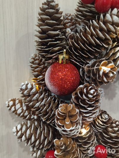 Новогодний венок ручной работы