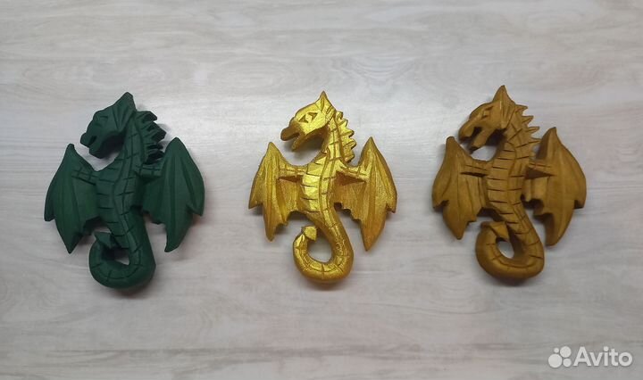 Символ 2024 года. Деревянный дракон(магнит)