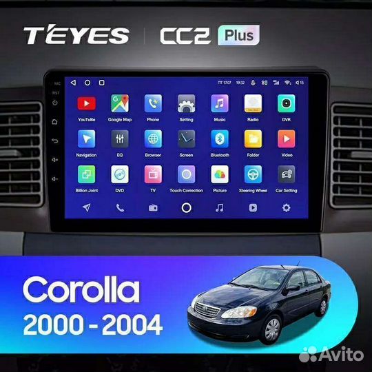 Штатная магнитола Teyes cc2+ Toyota Corolla 100-12
