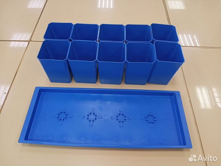 Пеликан набор горшков для рассады с поддоном голуб