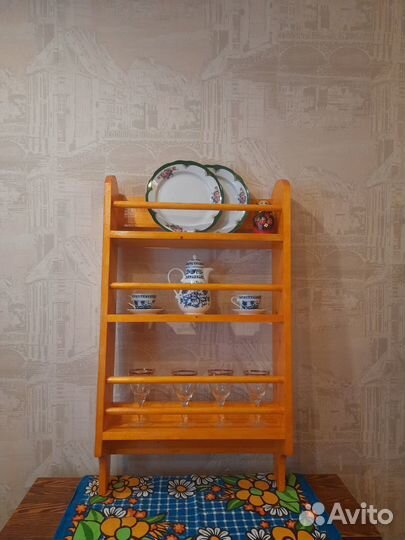 Полка для посуды деревянная