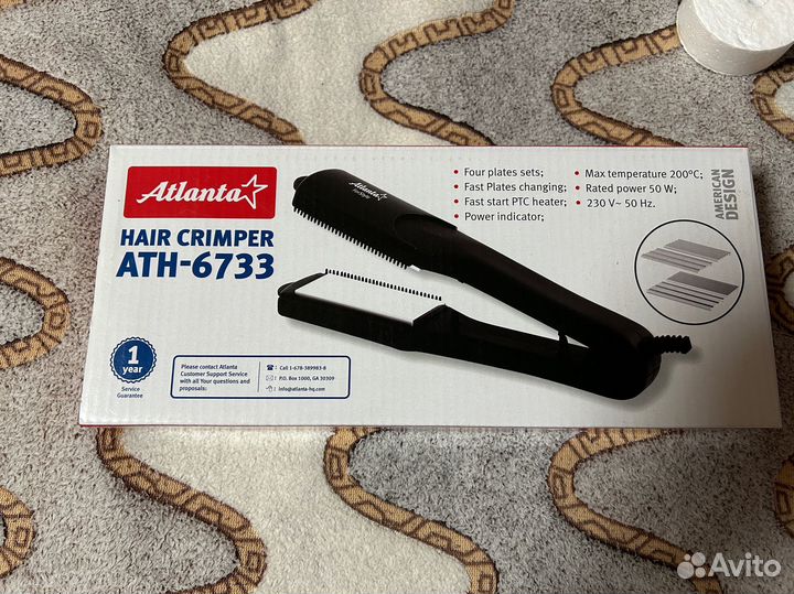 Щипцы для завивки волос гофре Atlanta