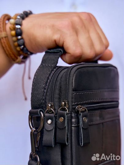 Сумка через плечо маленькая кожаная
