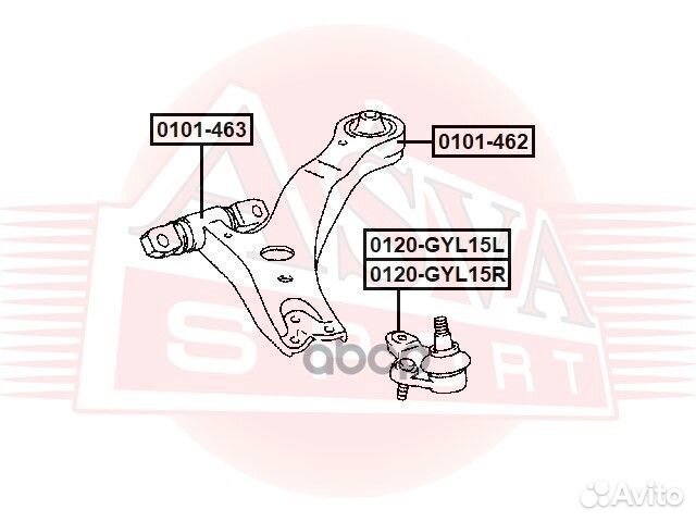 Сайлентблок передний переднего рычага 0101463 asva