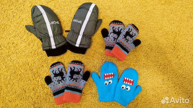 Варежки детские на возраст 3-5 лет (цена за всё)