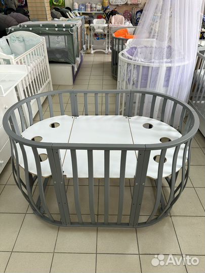 Детская кровать трансформер круглая-овальная